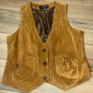J. Peterman Camel Suede Vest